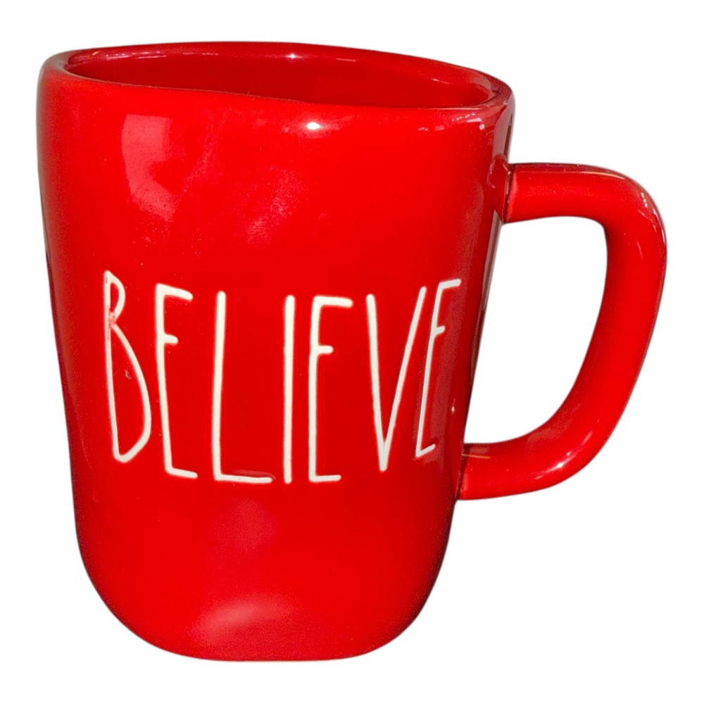 Rae Dunn Believe Red Coffee Mug, Artisan Collection by Magenta, 16oz